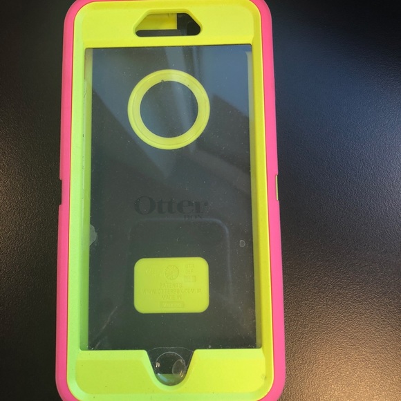 pink and green otterbox iphone 7 plus
